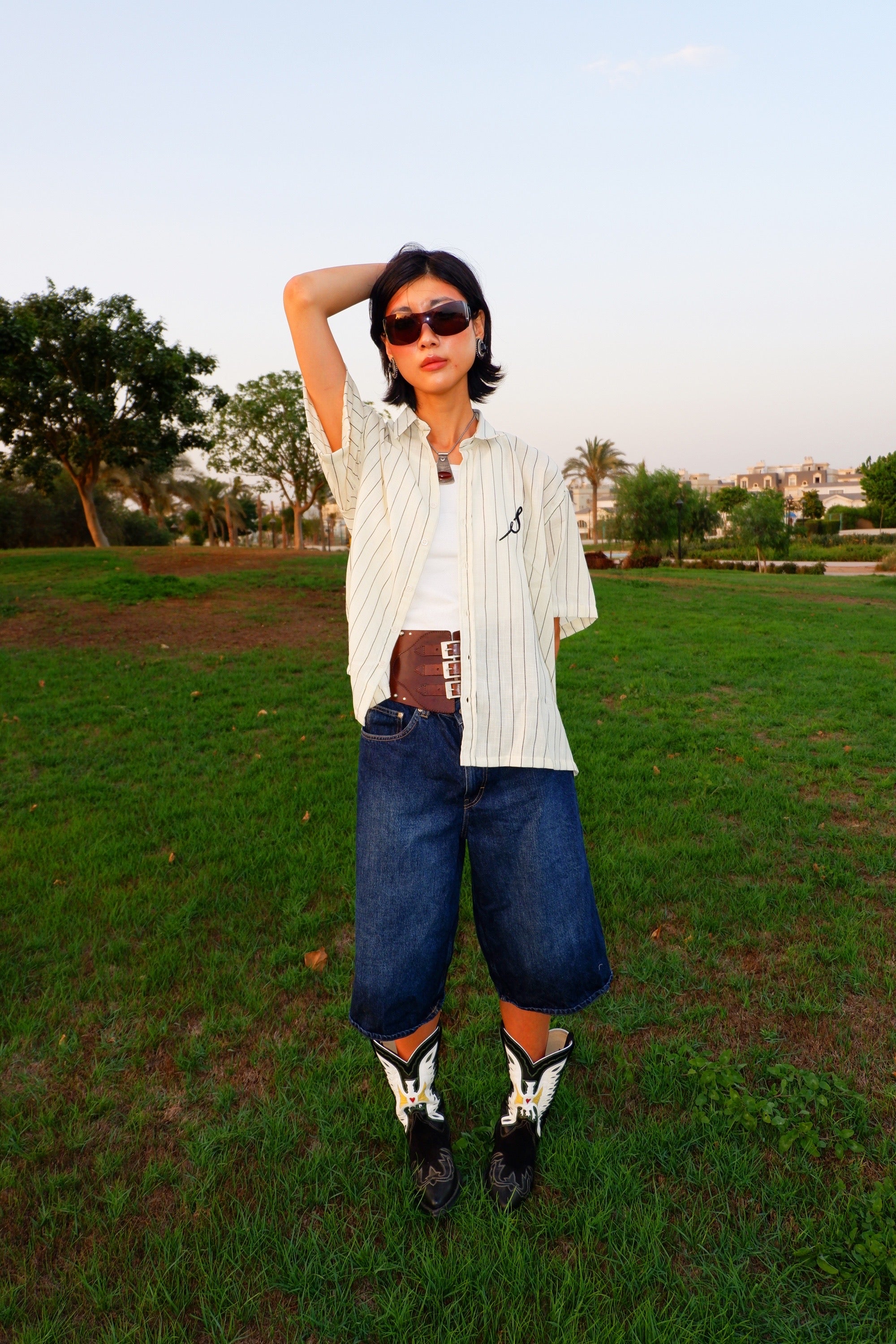 The ‘Icy Intentions’ Striped Linen Shirt