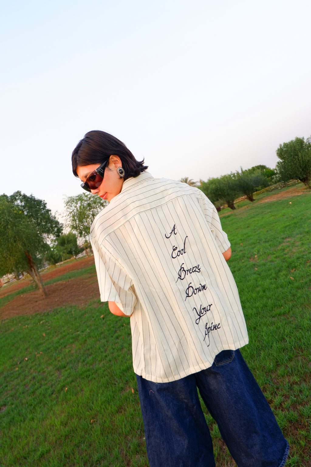 The ‘Icy Intentions’ Striped Linen Shirt