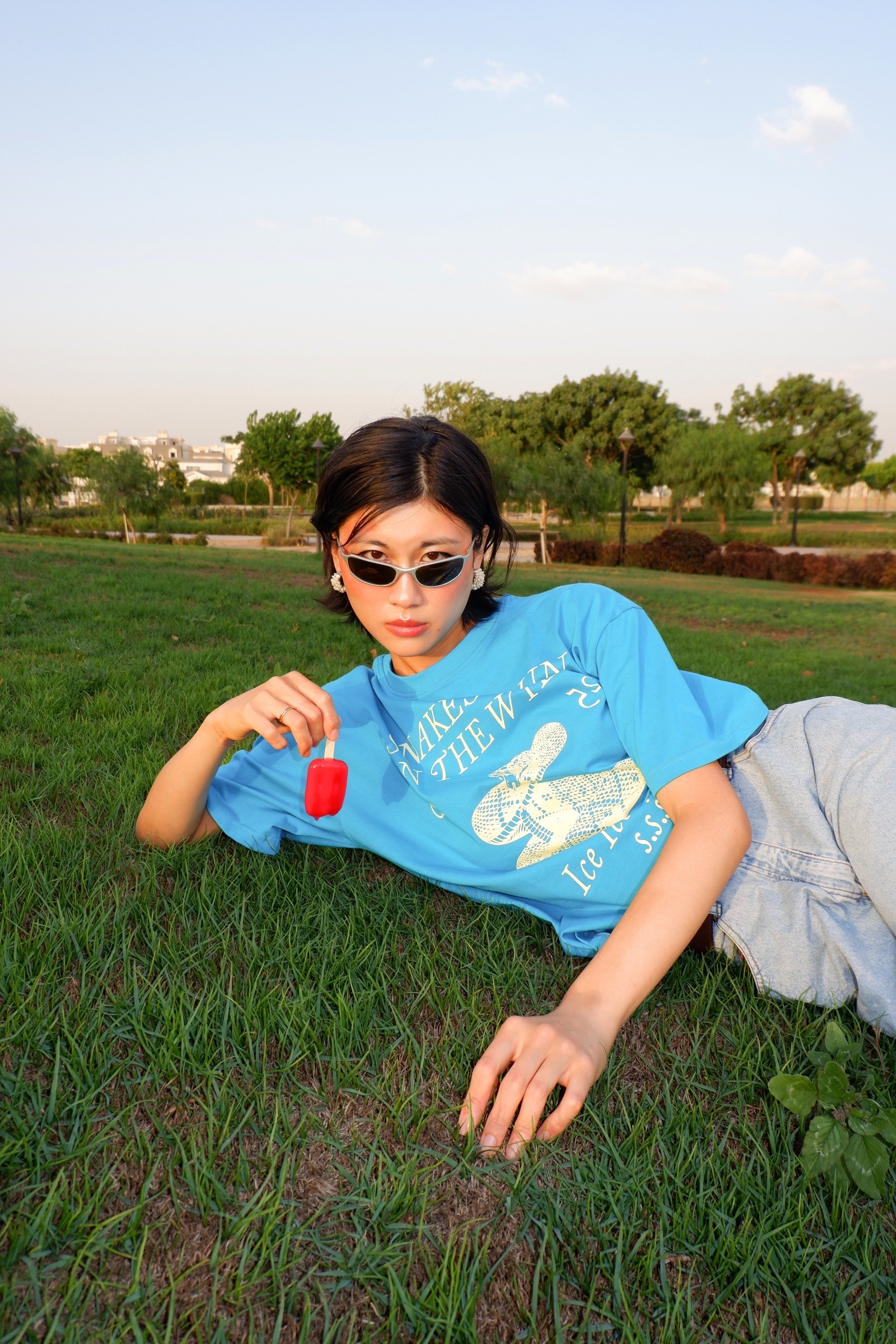 ‘Saffron’ Python Boxy T-Shirt