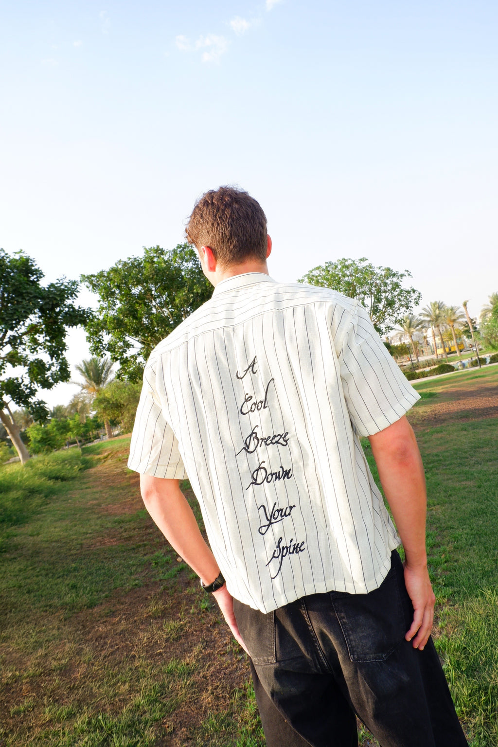 The ‘Icy Intentions’ Striped Linen Shirt